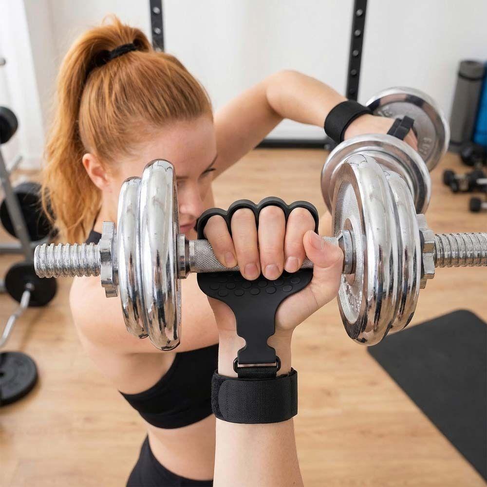 1 Pc/ Pair Ergonomic Shape Lifting Grips Silicone Material Anti-Slip Grips  Barbell Exercises