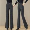 Women's Woolen Micro-Flare High-Waisted Slimming Drape Pants Plus Velvet Straight Leg for Autumn/Winter 2025