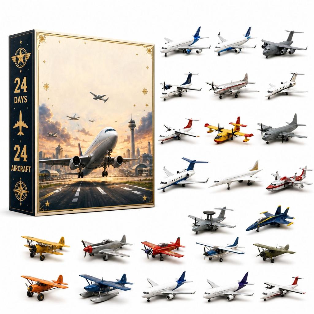 2D Airplane Countdown Calendar with Surprise Gifts