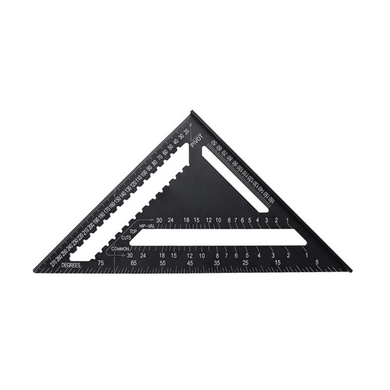 12 inch Speed Square Metric Triangle Ruler Aluminum Alloy Measuring Ruler Woodworking Angle Protractor Building Framing Tools