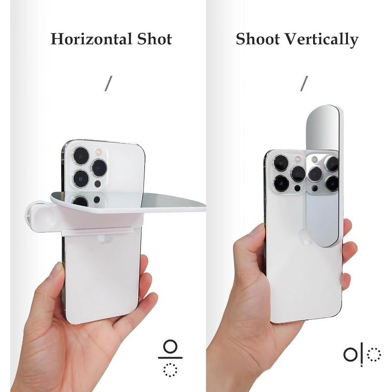 Mirror Reflection for iPhone, Smartphone Camera Mirror Reflection Clip Kit, HD Glass Mirrors for Phone To Use Back Camera, Portable