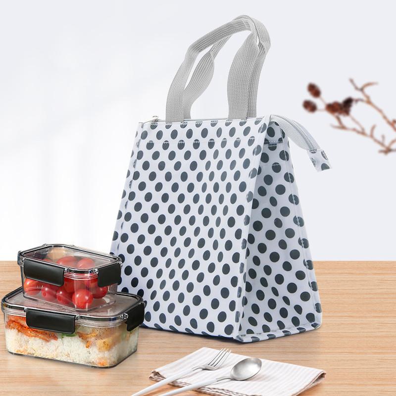 Thickened Insulated Bento Bag With Polyester Cotton Material Modern Simple Style