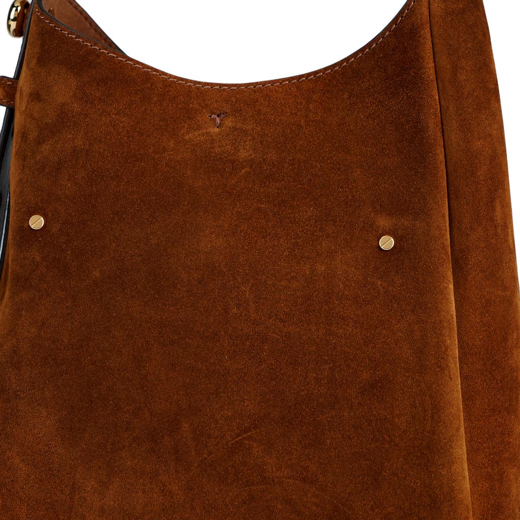 Tory Burch Romy Slightly Asymmetrical Unique Silhouette Slim Shoulder Strap New Button Logo Leather Tote Bag Women Tote Bag Camel 178267-200
