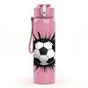 1PC Explosion Effect Soccer Ball Art 750ml Color Plastic Sports Water Bottle Leakproof Flip Straw Lid Suitable for Sports Office Home Use