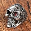 Accessories Half Side Burning One-eyed Skull Set with Zircon Men's Domineering Hand Ring