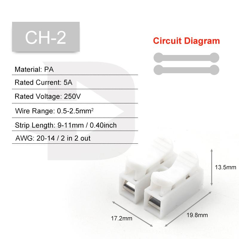 

50 ШТ. Провідниковий з єднувач 2/3-контактний самоблокувальний натискний тип швидкознімний термінал електрична обтискна колодка з єднувач для зрощування кабелів 50PCS