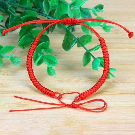 El Yapımı Örgü İpli Bileklikler Ayarlanabilir Kırmızı/Siyah Örgü İp Bileklik İyi Şans Muska Aksesuarı Kadınlar Kızlar için