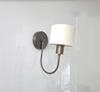 Mid Century Metal Shade Wall Lamp Modern Wall Sconce Raw Brass and White Shade