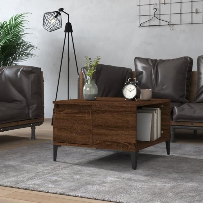 VidaXL Coffee Table Brown Oak 55x55x36.5 Cm Engineered Wood 821091