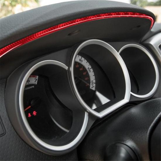 Red Carbon Fiber Interior Top Of Speedometer Cover Trim Strip For Toyota Tacoma
