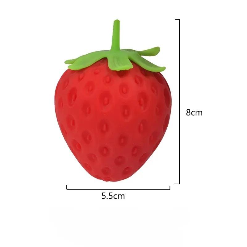 1 Peça de Morango para Aliviar o Estresse com Aperto, Música, Simulação, Bola para Aliviar o Estresse, Bola de Fruta, Brinquedo para Aliviar o Estresse Infantil
