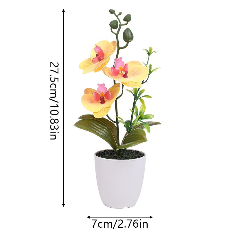 

Искусственный бонсай орхидеи-бабочки Шелковый цветок в горшке Искусственные растения для украшения дома, сада, офиса, комнаты, стола, Свадьба