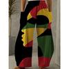 Fashionable and casual women, daily commuting, portrait print, comfortable and loose women's trousers