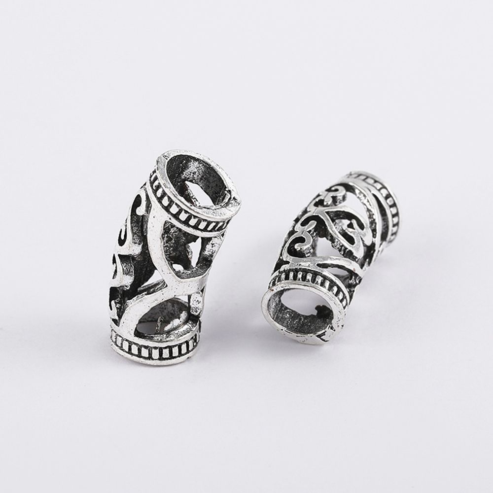 10pcs Hairstyling Tool Silver Spacer Micro Rings Tube Dreadlock Beads Cuff Clip Hair Braid Beads