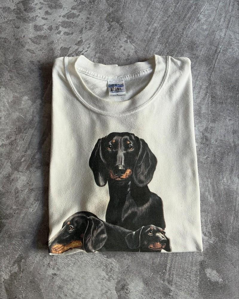 Dachshund Wiener Dog Retro Graphic TShirt Unisex Short Sleeve Shirt S5XL Unisex T-Shirt XXXXL