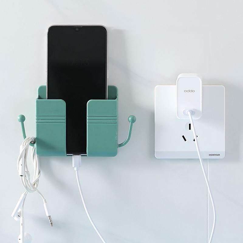 Wall Mount Phone Holder Phone Stand For Bed, Wall Mounted Shower Phone Holder Remote Control Holder With Hooks
