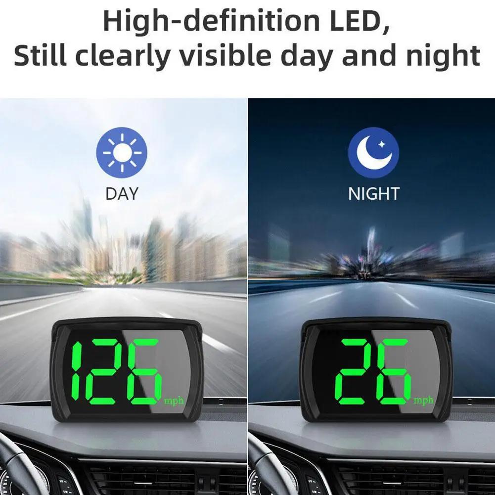 Car Head Up HUD Display GPS Speedometer - KMH Digital Speed Display with GPS+Beidou Dual Chipsets