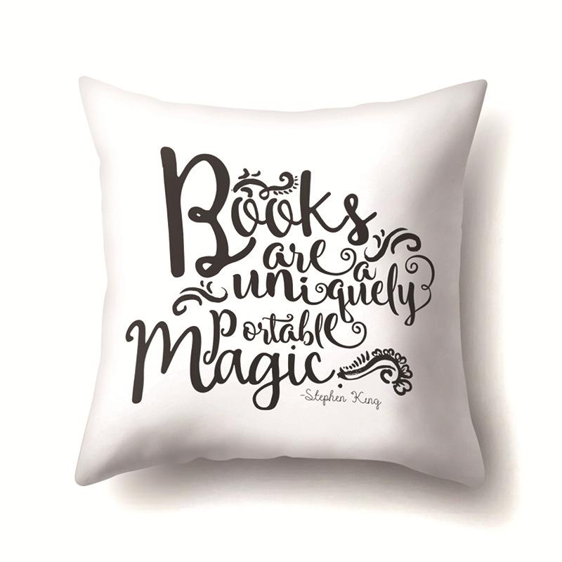 Nordic Style Ins Illustration Graffiti Polyester Pillowcase Car Decoration Home Printed Waist Rest Pillowcase
