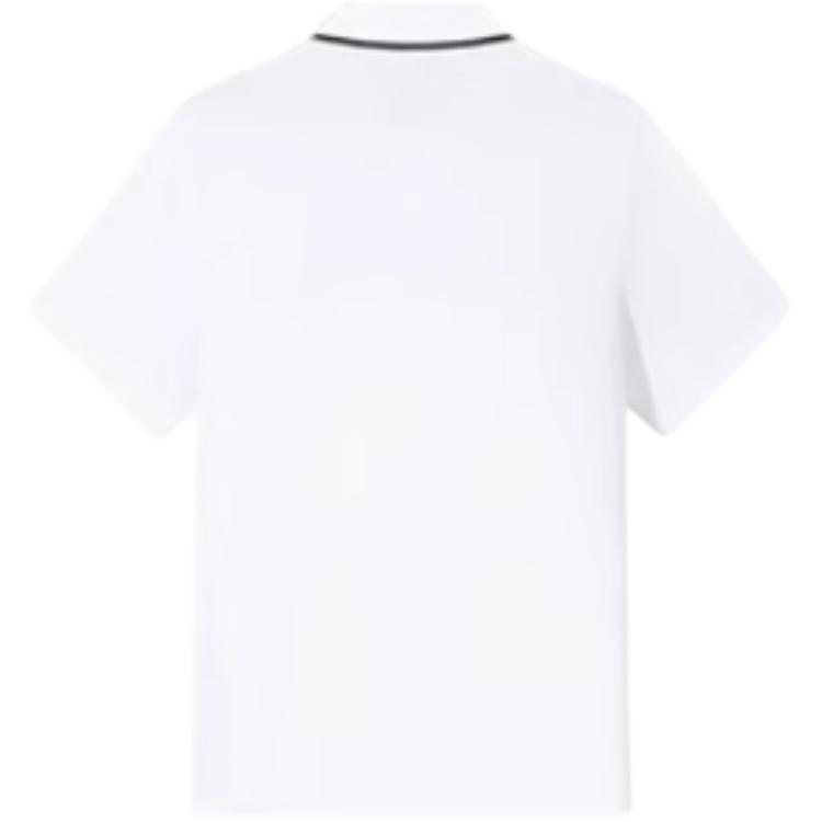 Anta Casual Simple Solid Color Breathable Sports Polo Shirt Men Tops Pure-White 952527122-8