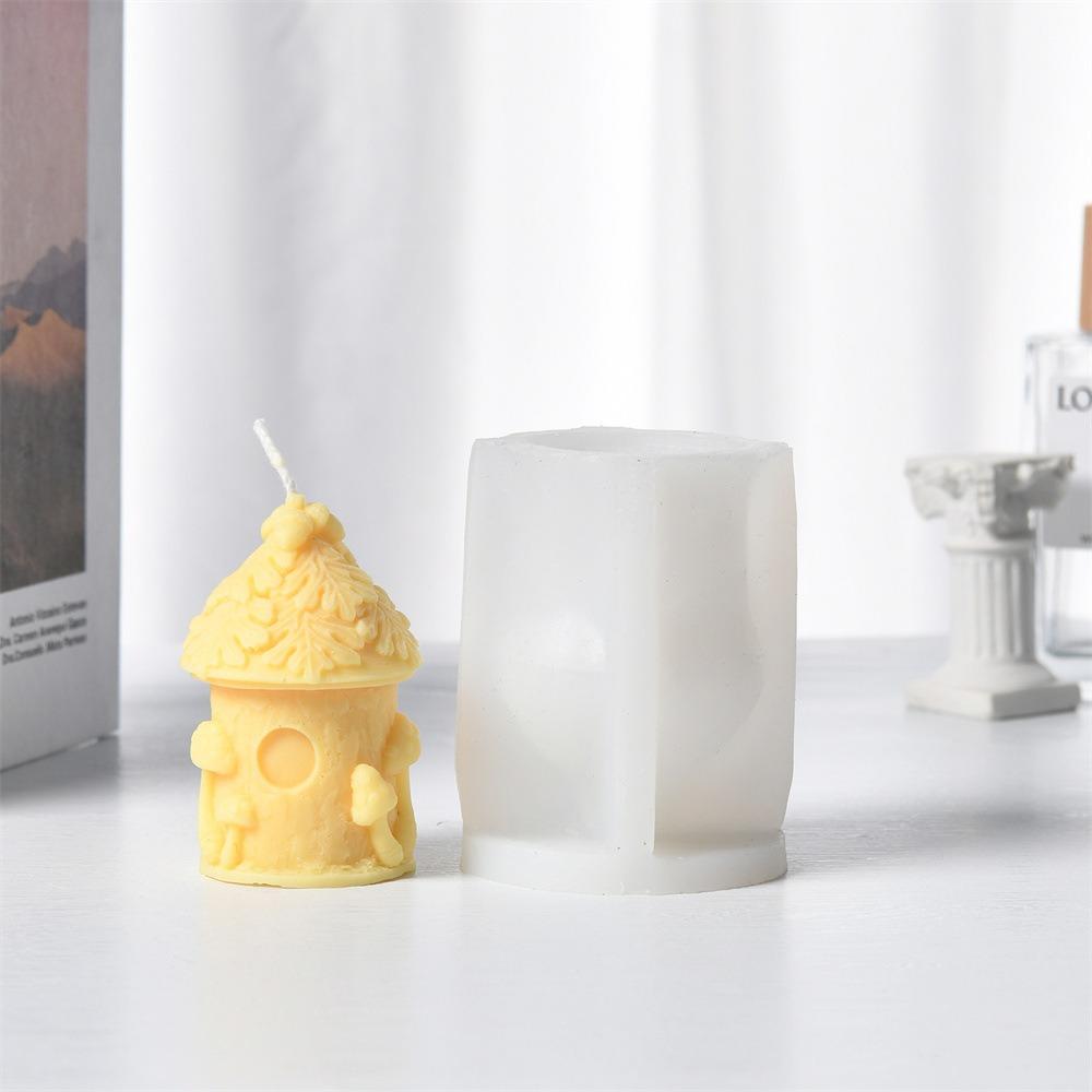Small House Candle Mold Grass House Rose House Aromatherapy Gypsum Dropping Decoration Silicone Mold