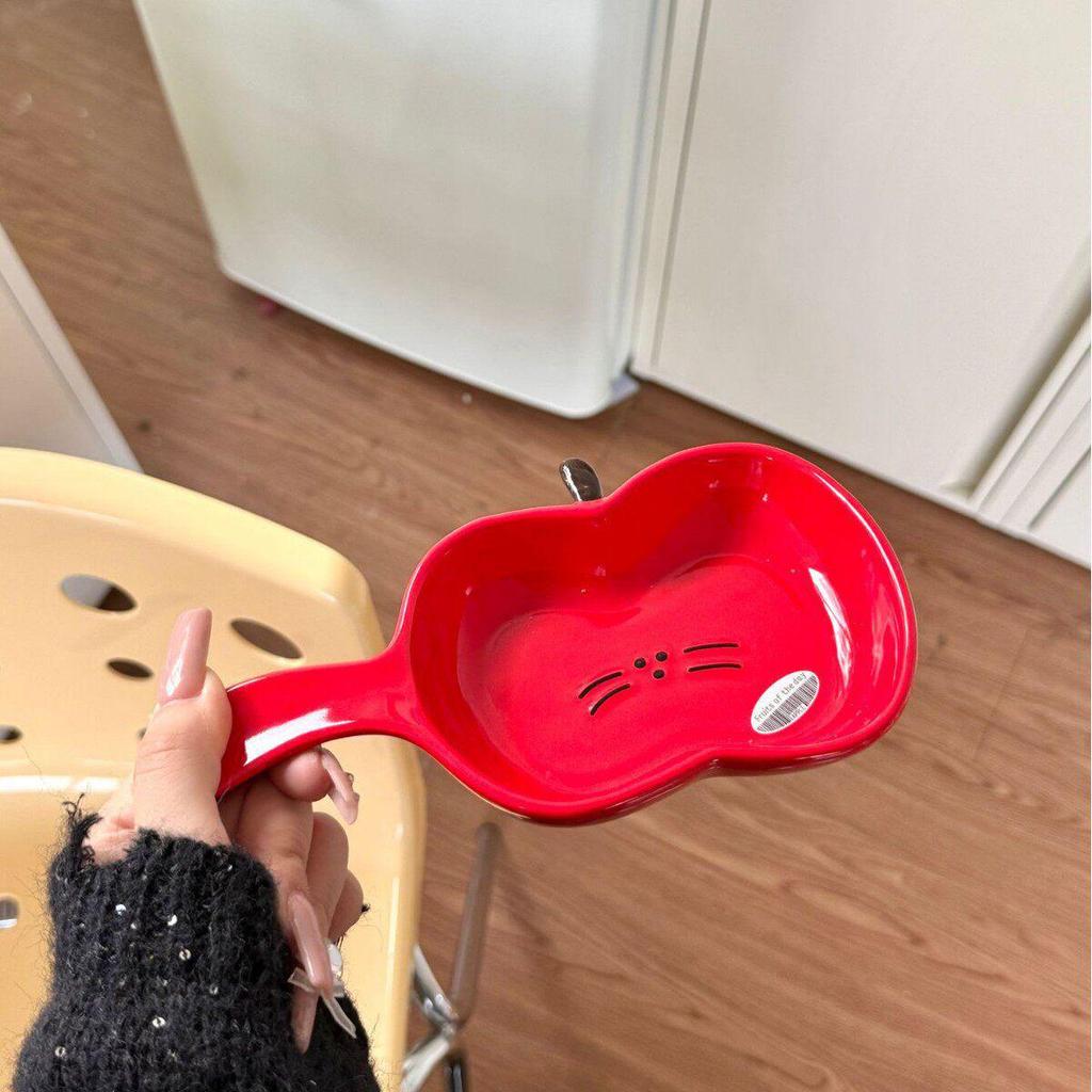 High-Value Cute Cartoon Baking Pan & Ceramic Apple Plate with Handle for Home & Pet Use