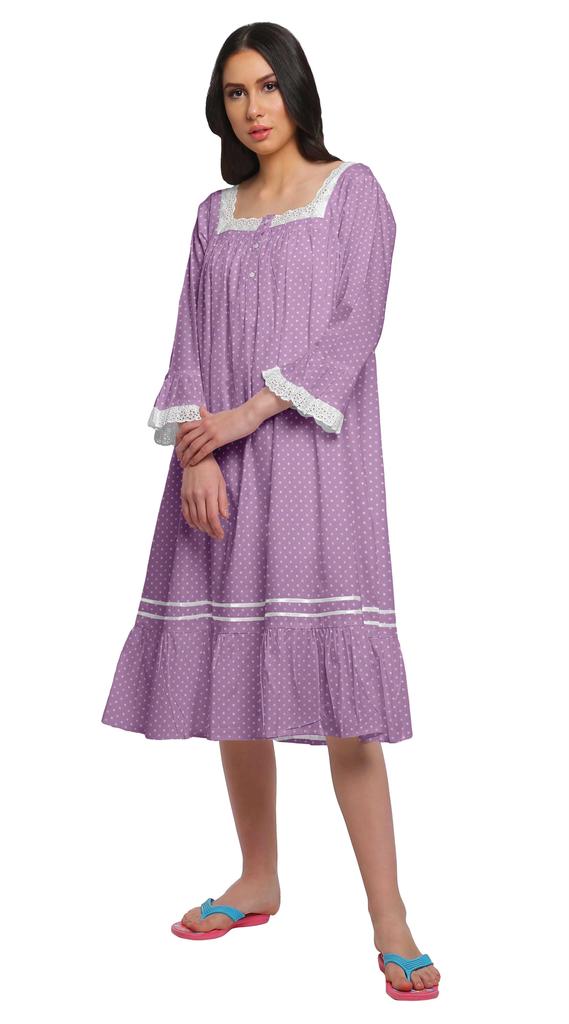 Moomaya Ausgestellte Nachtwäsche aus Baumwolle in A-Linie für Damen