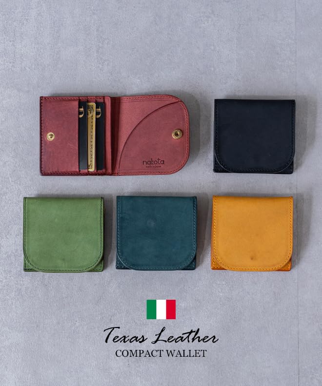 Nakota Texas Leather Slim Compact Wallet for Men and Mini Bifold Wallet with Card Perfect Gift for Made in Green Wallet, Women, Storage, Father's Day,