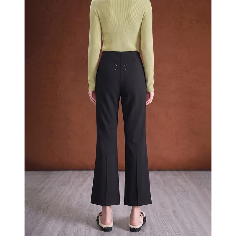 Wudao High-Waisted Embroidered Flared Cropped Trousers