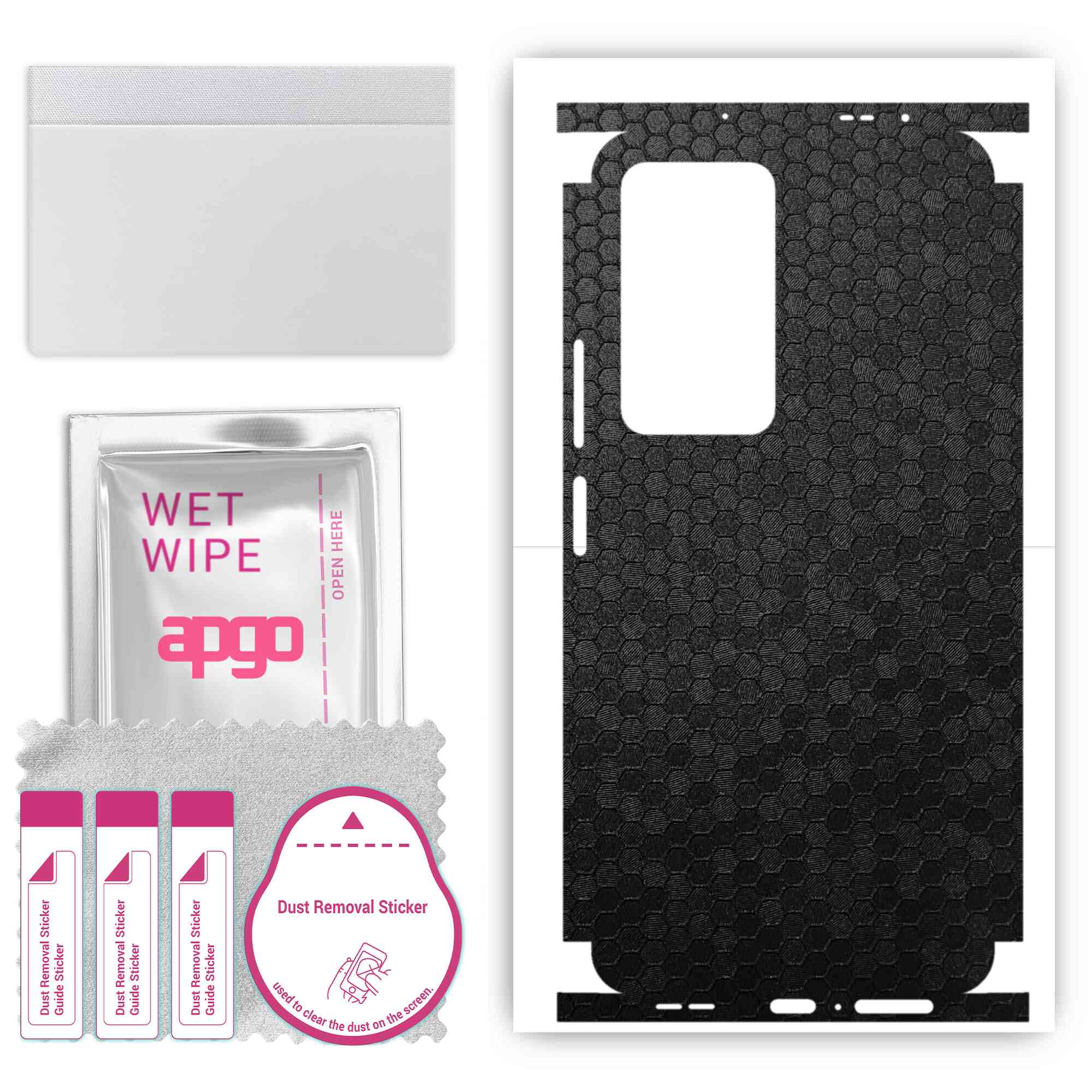 

apgo Protective Skin Sticker for the back+sides compatible with Xiaomi Poco F4, Full Wrap Film, Foil, Vinyl - Pattern Black Honeycomb