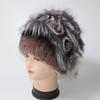 Winter Hand Knitted Real Rex Rabbit Fur Hat Women Warm Quality Rex Rabbit Fur Hats With Fox Fur Lady Natural Soft Real Fur Caps