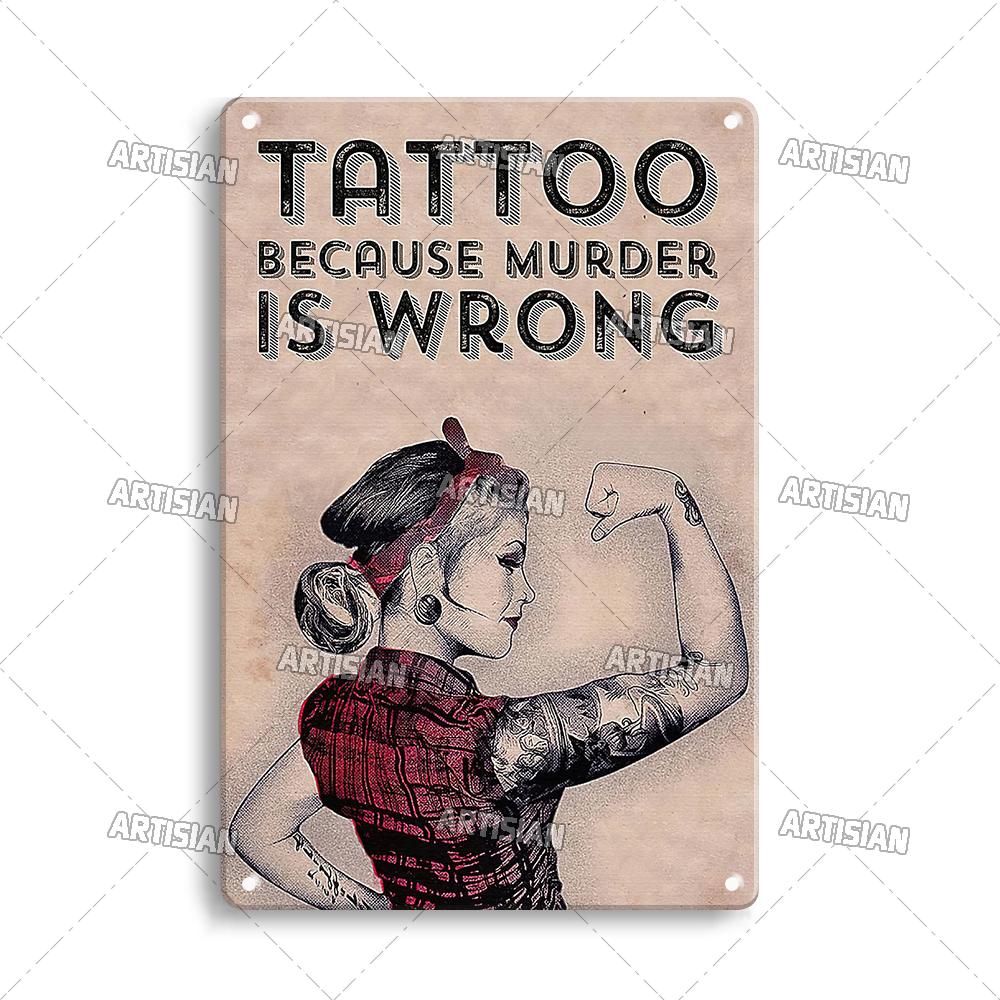 Artisian Tattoo Retro Metal Poster Job Tin Plaque Hobby Decorative Plate Wall Decor Garage Bar Pub Club Hotel Cafe Kitchen Home