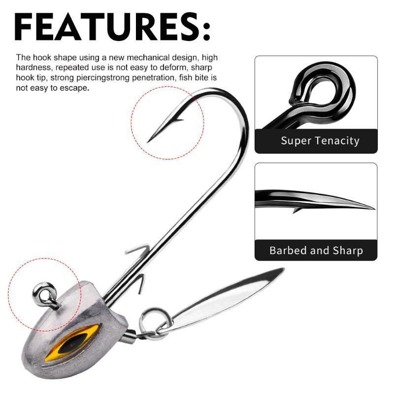 3Pcs Fishing Swimbait Hook Underspin Jig With Spinner Blade For Bass Freshwater Saltwater