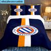 3PCS Montpellier Sc Crest Bedding set,Ideal For1pc Duvet Cover And 2pcs Pillowcases Perfect for Christmas gift,Ideal for Bedroom, Dormitory