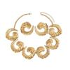 3-Piece Vintage Vacation Style Spiral Necklace and Stud Earring Set for Everyday and Party Occasions