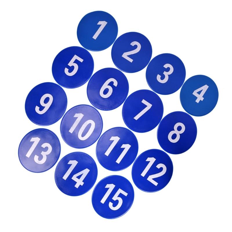 Numbered Spots Marker Flat Floor Spots Markers for Field and Courts Marking Fitness Agility Training Sport Game Exercise