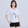 Tricou de bumbac cu mânecă scurtă pentru femei, stil coreean nou la modă, respirabil, tricou de vară simplu, lejer, imprimat