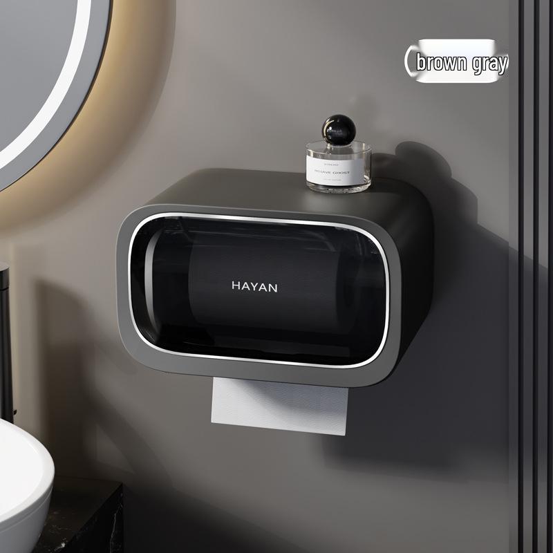 

Настенный водонепроницаемый диспенсер для туалетной бумаги и полка для хранения серый