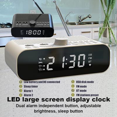 Portable DAB FM Radio BT Digital Radio LED Display Battery Operated Radio Rechargeable Digital Alarm Clock Radio for Home Radio