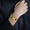 Elastic Handchain Attract Wealth and Good Fortune with Alloy Bracelet Unisex Stone Bead Jewelry for Prosperity