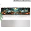 Halloween Aluminium Decorative Sign Suitable for Homes & Offices - Vintage RV Campsite Metal Sign with Glowing Jack-O'-Lanterns, Moonlit Forest