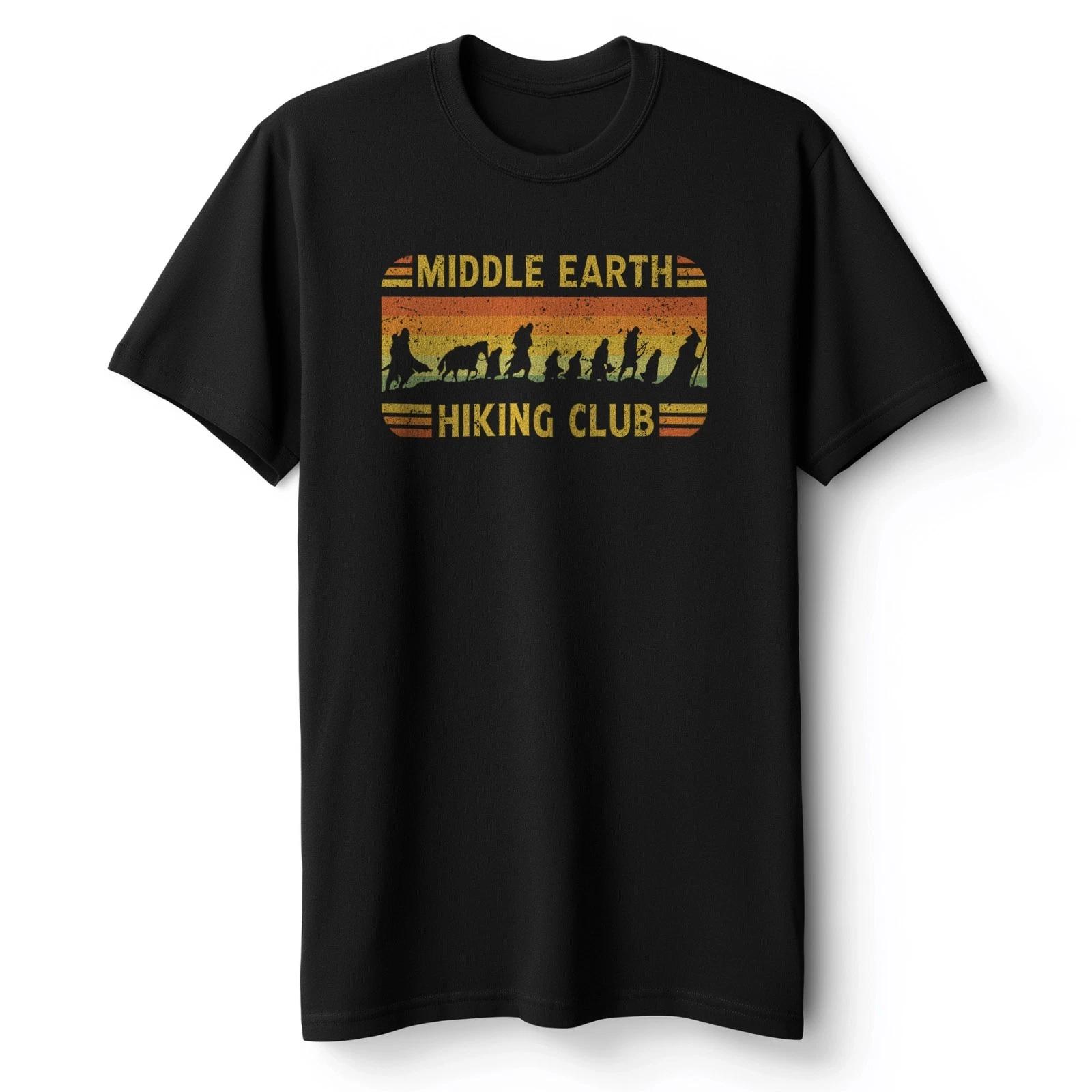 Middle Earth Hiking Club Men s T-Shirt Lord of the Rings Retro Tee M