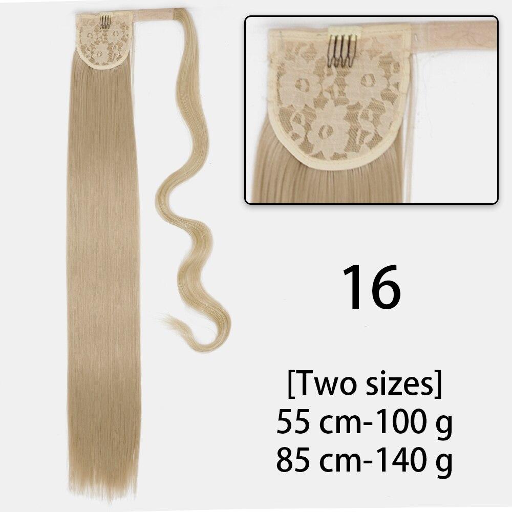 LISI HAIR Długie proste falowane syntetyczne włosy z kucykiem damskie do noszenia na co dzień to ekstra 85 cm kucyk z włosów