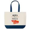 Tote Bag - PLANETEE - Thank You Pianist - Blue Background - Cotton 40 X 45 Cm - Large Size