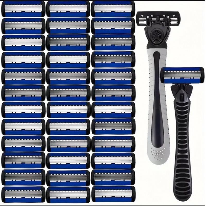 Lama de Ras Manuală Neagră cu Șase Straturi: Aparat de ras epilator din oțel inoxidabil lavabil