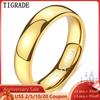 Titanring für Herren und Damen, 2 mm, 4 mm, 6 mm, 14 Karat vergoldet, gewölbt, hochglanzpoliert, Ehering, Unisex, bequeme Passform, Größe 3–13,5