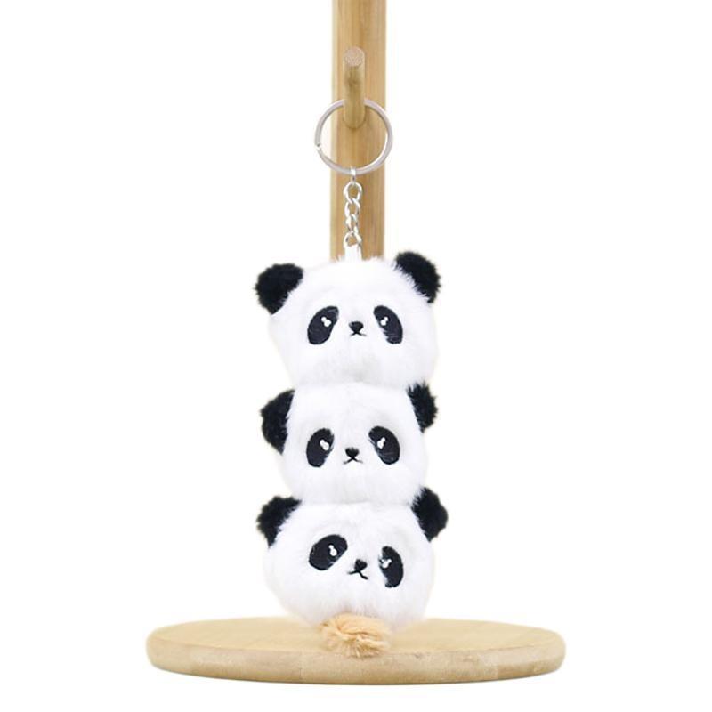 Adorable Panda Head Plush Toy Keychain For Bag Decoration Soft And Cuddly