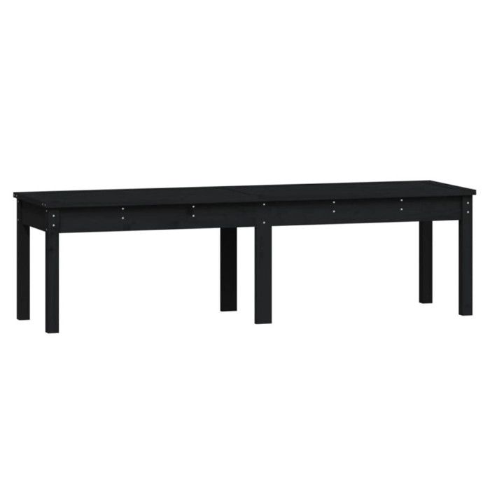 VidaXL Banc de jardin à 2 places noir 159,5x44x45cm bois massif de pin 824015