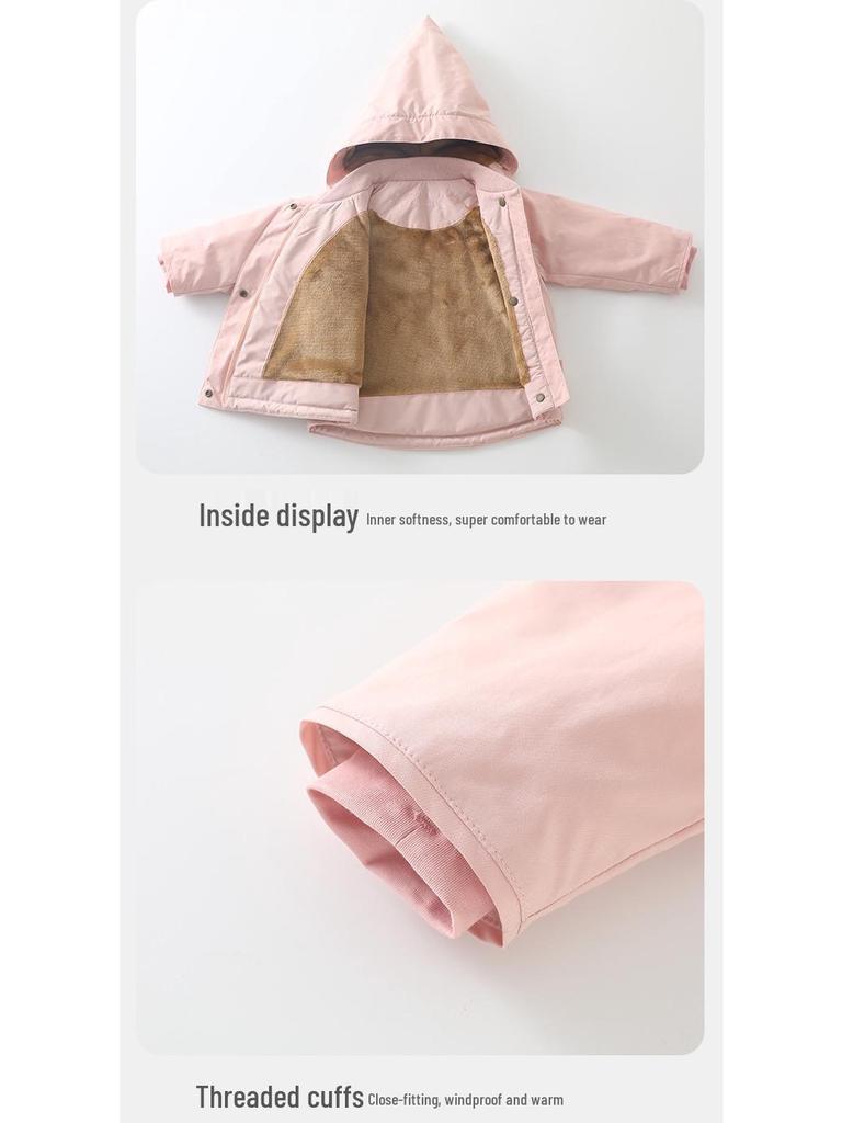 DUUDUU Baby Girl Padded Set: New 2025 Korean Style Cotton Outfit for Toddlers - Autumn/Winter.