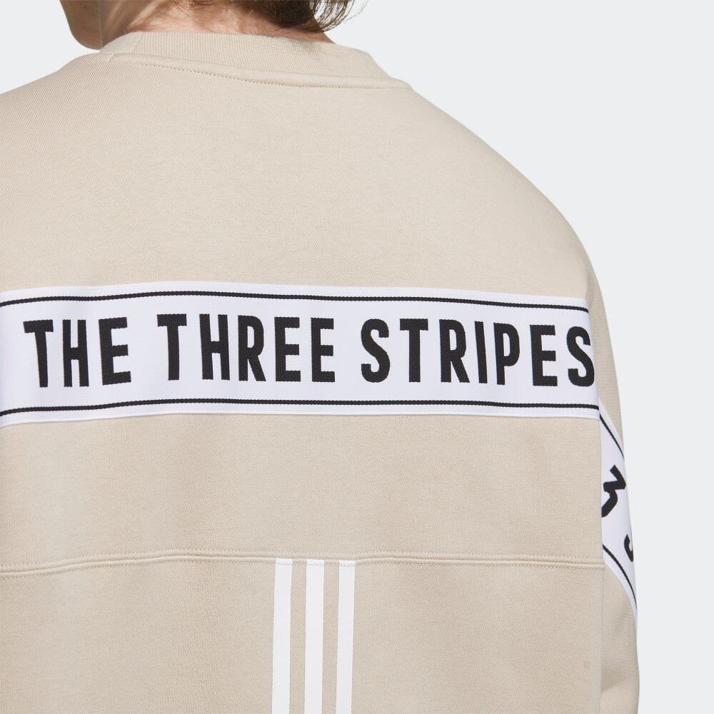 Adidas Alphabet Print Crew Neck Loose Long Sleeve Sweatshirt Unisex Sweatshirt Beige IK7328