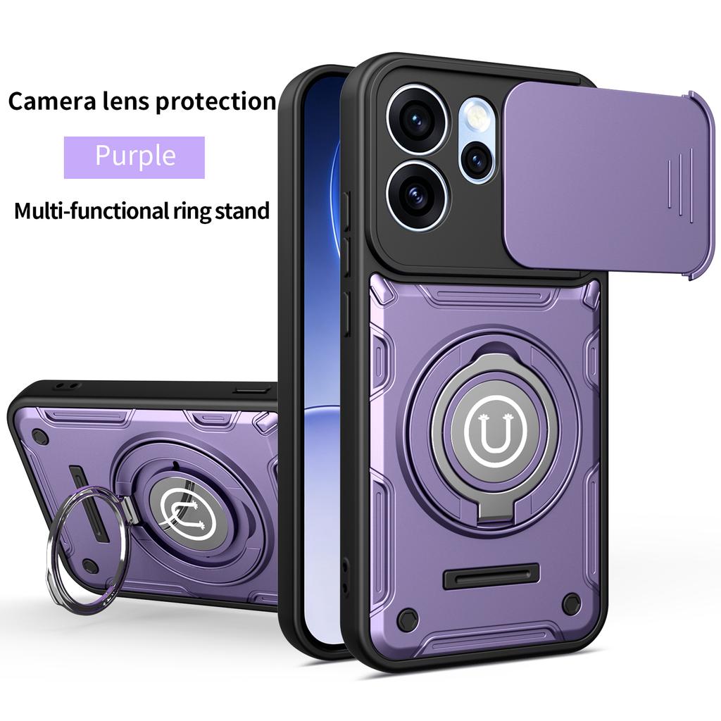 Anti-slip Armor Shockproof Case For OPPO Reno 14 14F 15F Reno15 Pro Max Global Camera Lens Protection Ring Stand Phone Cover